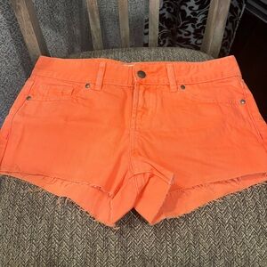 Salmon color, low rise, jean shorts by PINK